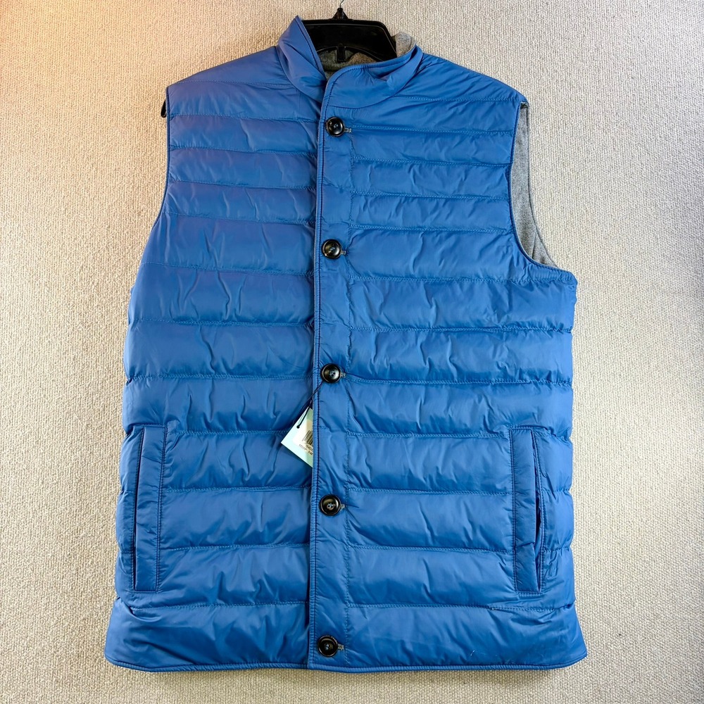 NWT Peter Millar Collection Mens M Blue Quilted Vest Reversible FLAWED READ DESC - Picture 14 of 16